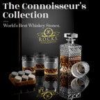 Set Whiskey cu Decantor, 4 Pahare Cristal & Pietre Granit