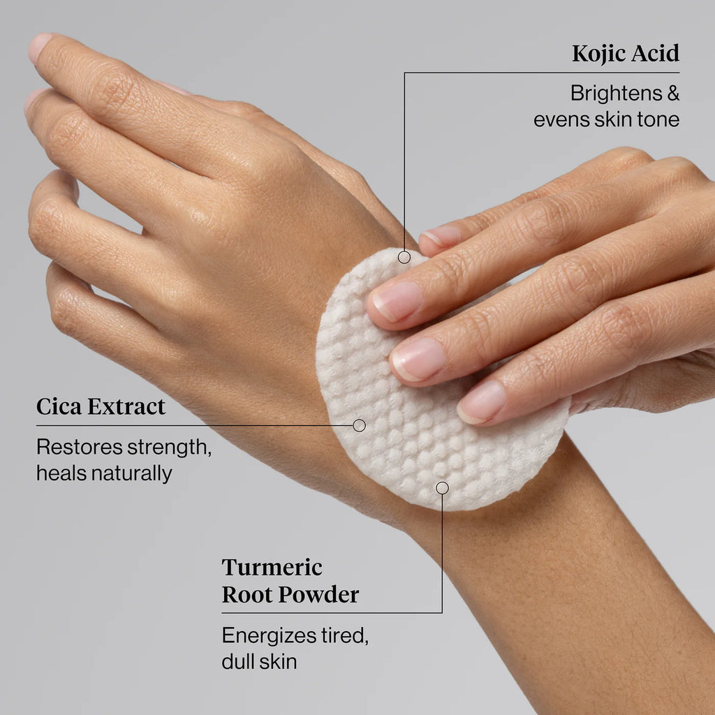 Dischete Curățare & Exfoliere cu Acid Kojic | Ten Luminos & Uniform (50 buc)