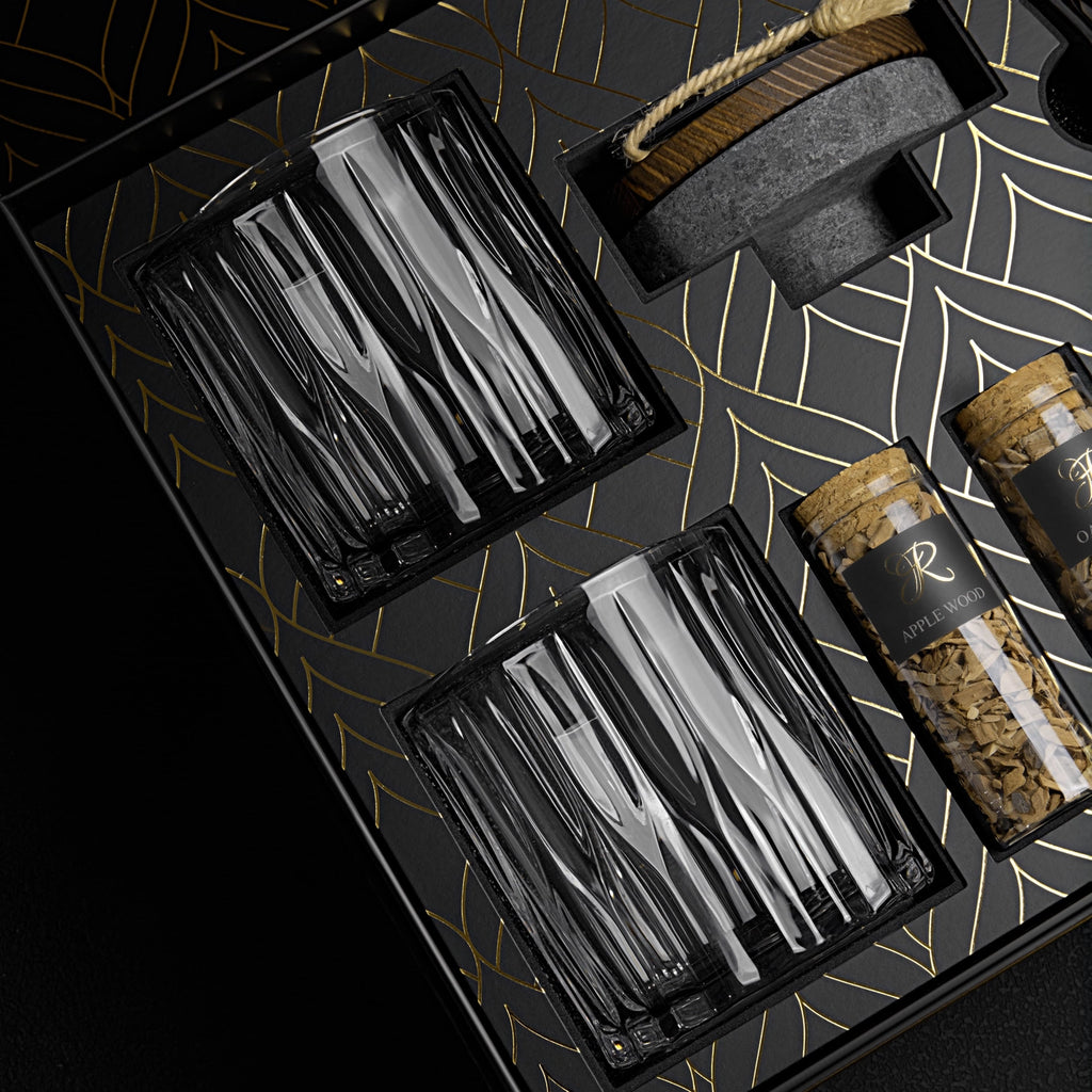 Cocktail Smoker & Whiskey Kit cu Pahare Cristal