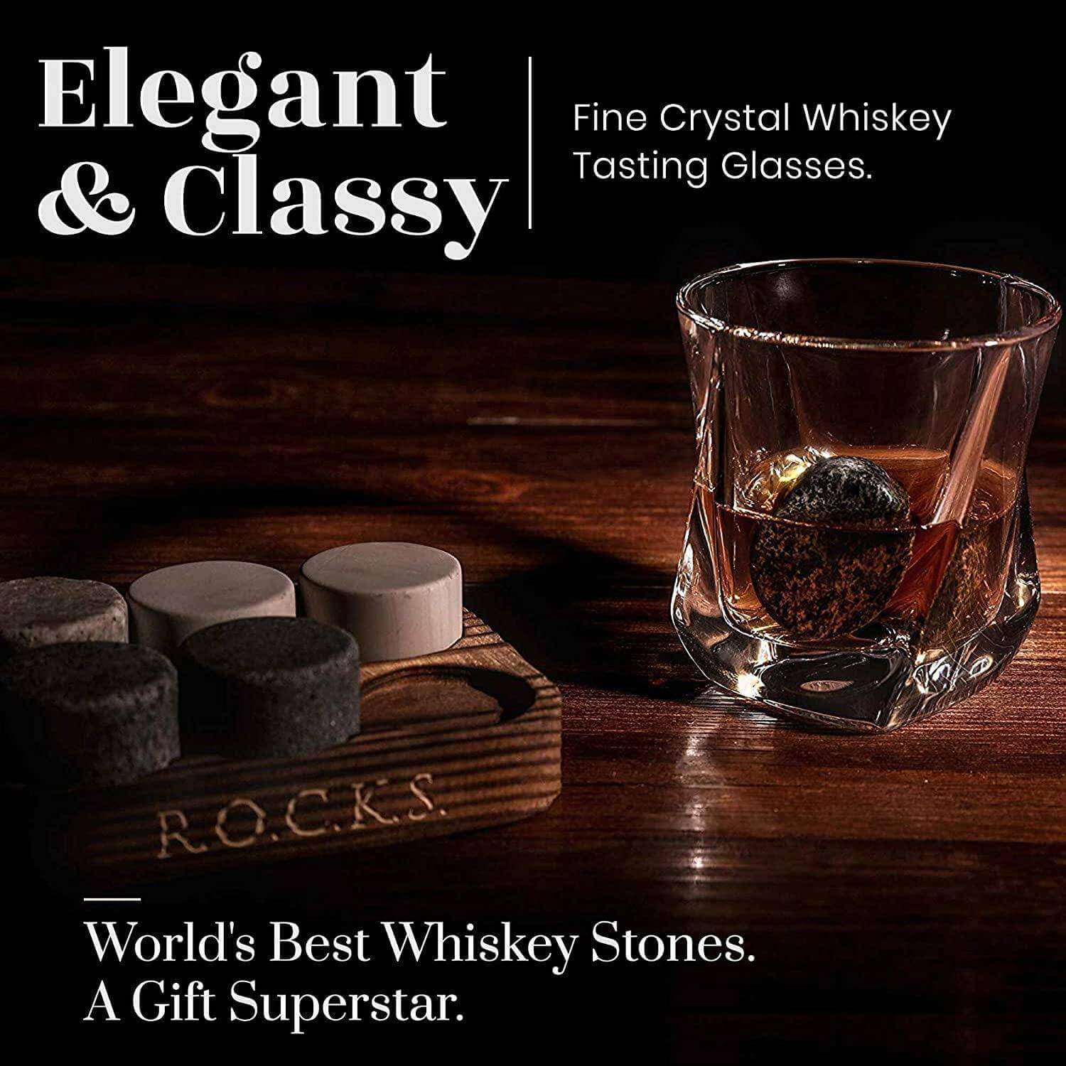 Set Cadou Pahare Whiskey "Twist" & Pietre Granit