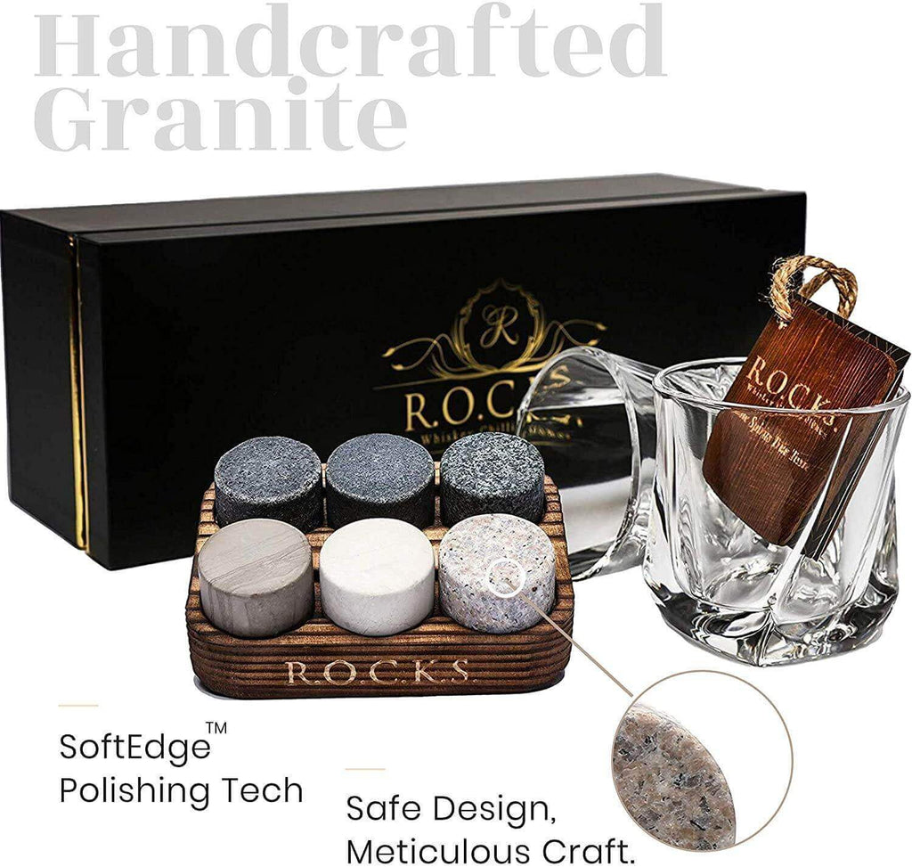 Set Cadou Pahare Whiskey "Twist" & Pietre Granit