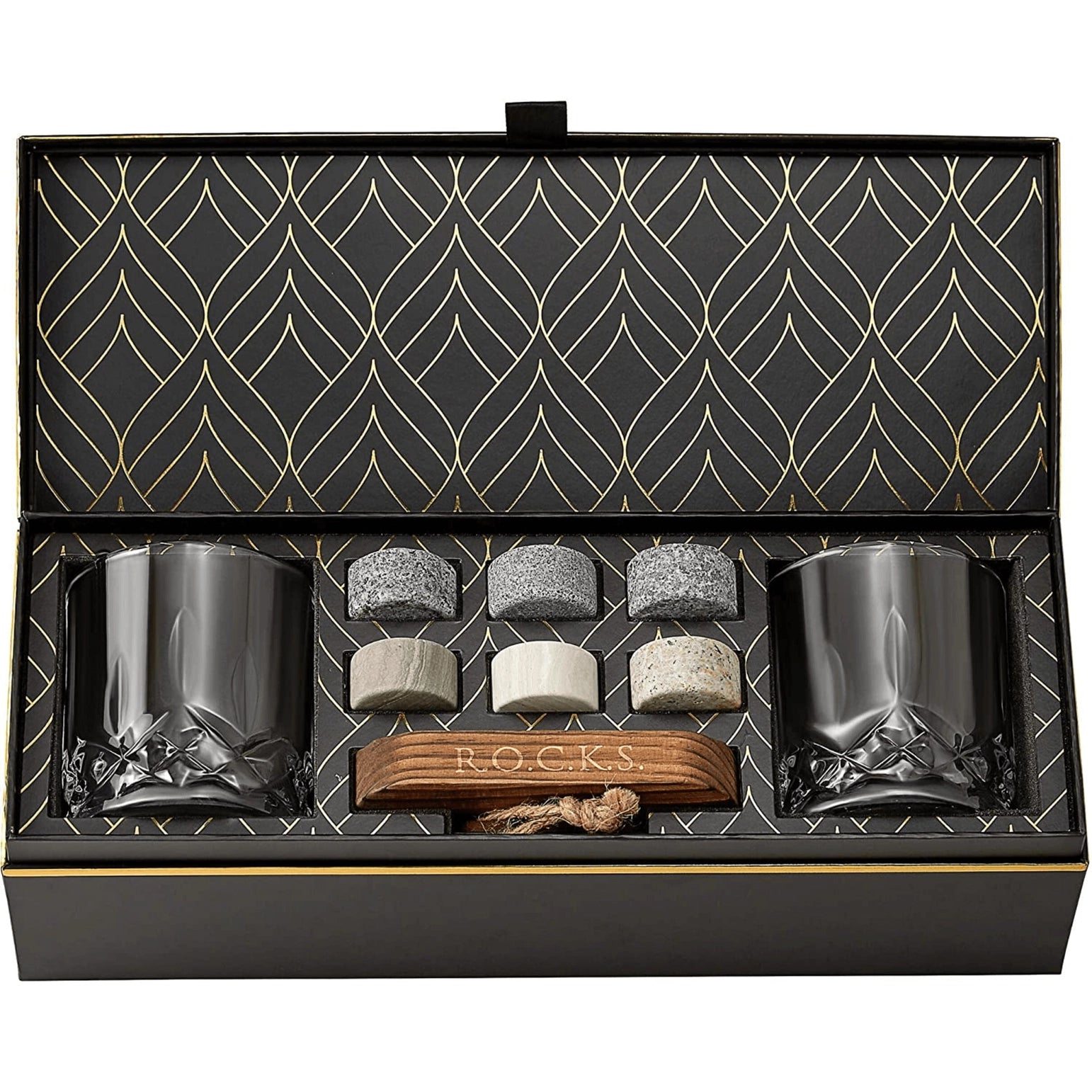 Set Cadou Pahare Whiskey "Signature" & Pietre Granit